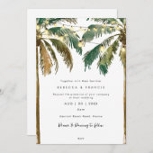 熱帯ビーチヤシ結婚式招待状 招待状 (正面/裏面)
