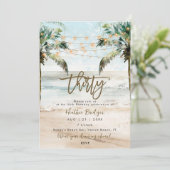 熱帯ビーチヤシ30歳の誕生日パーティー 招待状 (スタンド正面)