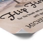 熱帯ビーチライトビーチサンダル結婚ズ ポスター (角)