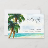熱帯ビーチラグーン | Palm Tree Paradise 結婚's 出欠カード (正面)