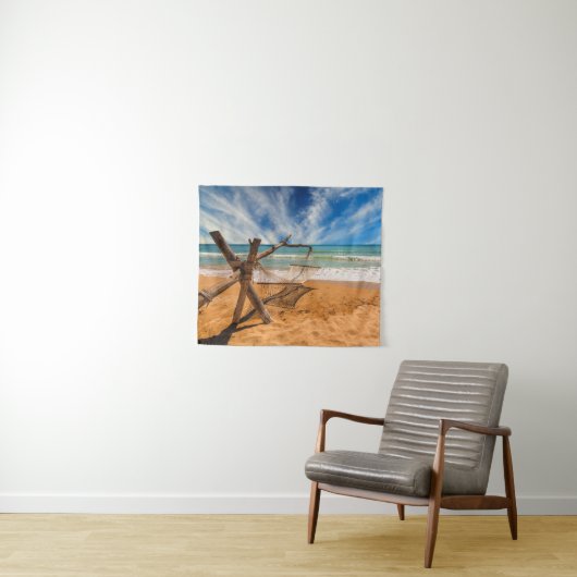 熱帯ビーチリゾート|タイのハンモック タペストリー (インサイチュ(横))