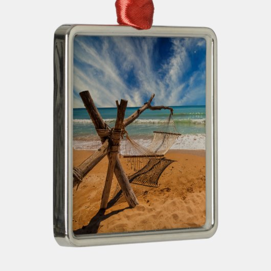 熱帯ビーチリゾート|タイのハンモック メタルオーナメント (右)
