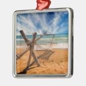 熱帯ビーチリゾート|タイのハンモック メタルオーナメント (左)