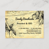熱帯ビーチヴィンテージアートカスタムビジネスカード コーリングカード (裏面)