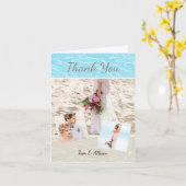 熱帯ビーチ写真サンキューカード カード (黄色い花)