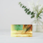 熱帯ビーチ名刺テンプレートのパーム離れ 名刺 (スタンド正面)