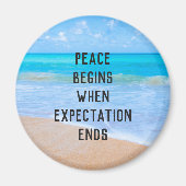 熱帯ビーチ場面の感動的な引用文 マグネット (正面)