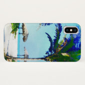 熱帯ビーチ場面の水色の絵画 Case-Mate iPhoneケース (裏面(横))