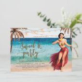 熱帯ビーチ場面菓子16のパーティの招待状 招待状 (スタンド正面)