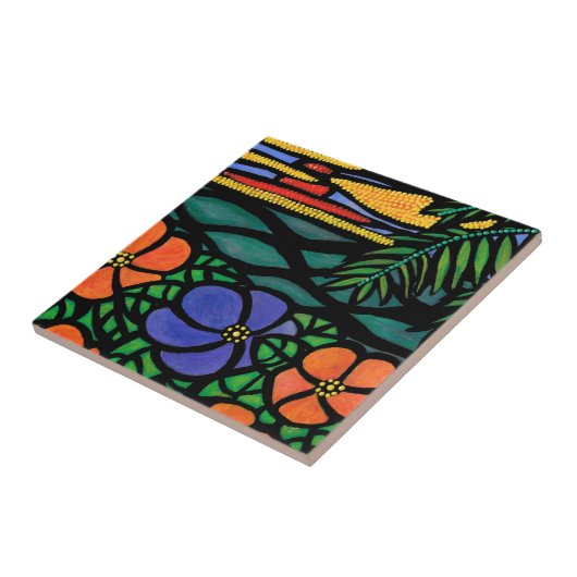 熱帯ビーチ場面 タイル (側面)