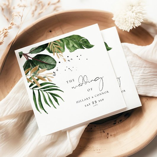 熱帯ビーチ夏のエレガントな結婚式 スタンダードカクテルナプキン