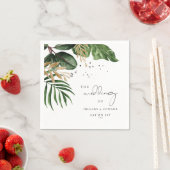 熱帯ビーチ夏のエレガントな結婚式 スタンダードカクテルナプキン (インサイチュ)