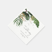 熱帯ビーチ夏のエレガントな結婚式 スタンダードカクテルナプキン (角)