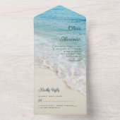 熱帯ビーチ夏の目的地の結婚式 オールインワン招待状 (内側)