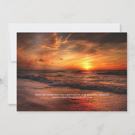 熱帯ビーチ夏の結婚式の日付カードを保存 招待状 (裏面)