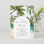 熱帯ビーチ夏誕生日 招待状 (スタンド正面)
