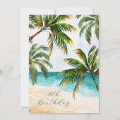 熱帯ビーチ夏30歳の誕生日 招待状 (裏面)