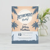 熱帯ビーチ夕日の退職パーティー 招待状 (スタンド正面)