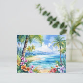 熱帯ビーチ島ゲタウェイ ポストカード (スタンド正面)