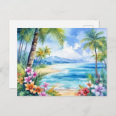 熱帯ビーチ島ゲタウェイ ポストカード (正面/裏面)