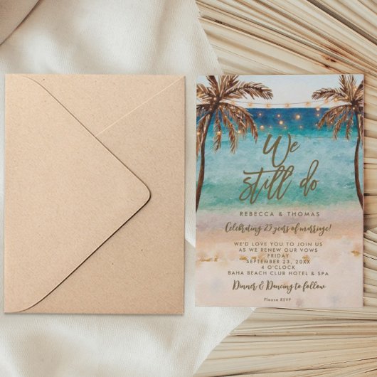 熱帯ビーチ我々はまだ誓いの更新の招待をする 招待状