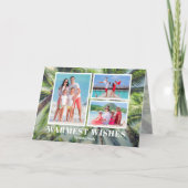 熱帯ビーチ折り畳みクリスマスフォト シーズンカード (正面)