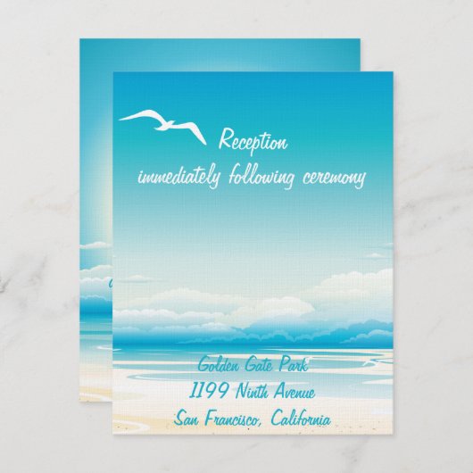 熱帯ビーチ披露宴挿入カード エンクロージャーカード (正面/裏面)