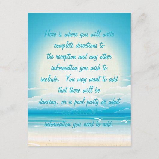 熱帯ビーチ披露宴挿入カード エンクロージャーカード (裏面)