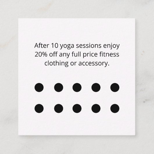 熱帯ビーチ抽象芸術ヨガビジネスのお客様 ロイヤリティカード (裏面)