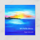 熱帯ビーチ抽象芸術ヨガビジネスのお客様 ロイヤリティカード (正面)