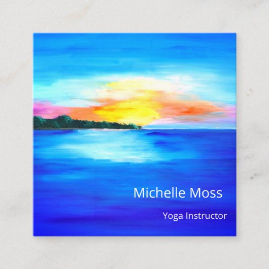 熱帯ビーチ抽象芸術ヨガビジネスのお客様 ロイヤリティカード (正面)