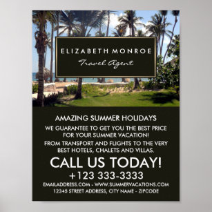 熱帯ビーチ旅行代理店広告の ポスター