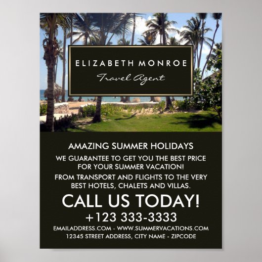 熱帯ビーチ旅行代理店広告の ポスター (正面)