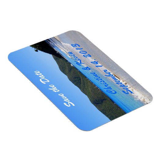 熱帯ビーチ日付磁石を保存 マグネット (右側)