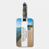 熱帯ビーチ景観、フィジー ラゲッジタグ (裏面縦)