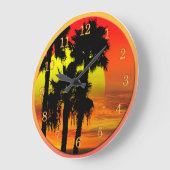 熱帯ビーチ果てしない夏 ラージ壁時計 (傾斜)