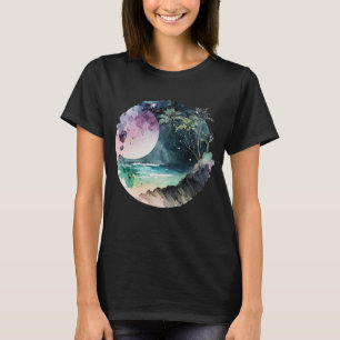 熱帯ビーチ水彩 Tシャツ