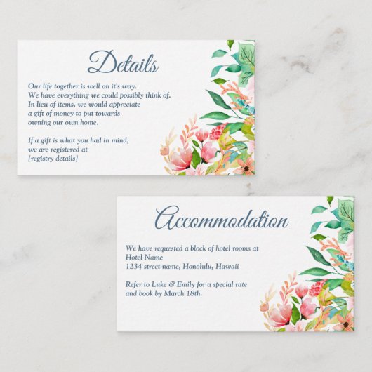 熱帯ビーチ水結婚色 エンクロージャーカード (正面/裏面)