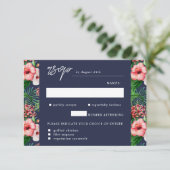 熱帯ビーチ水色の食事の選択海軍 出欠カード (スタンド正面)