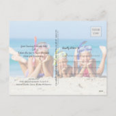 熱帯ビーチ沿岸の海と挨拶 シーズンポストカード (裏面)