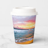 熱帯ビーチ沿岸の目的地サマー結婚ズ 紙コップ (裏面)