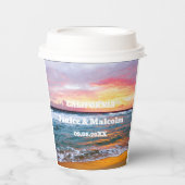 熱帯ビーチ沿岸の目的地サマー結婚ズ 紙コップ (正面)