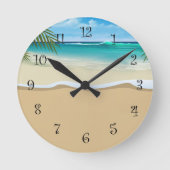 熱帯ビーチ沿岸アクリル壁時計 ラウンド壁時計 (正面)