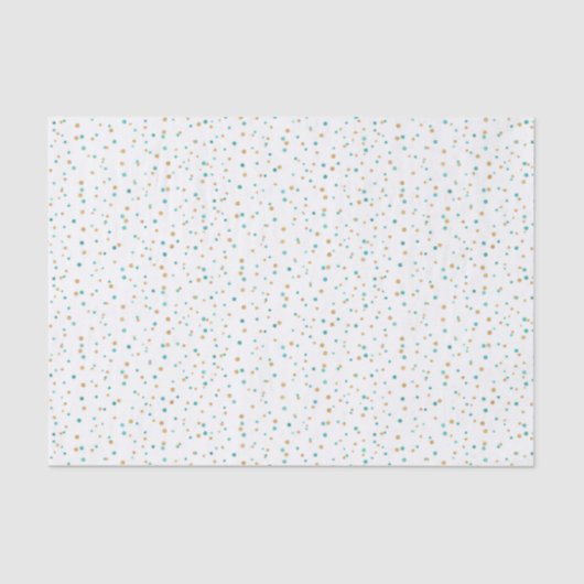 熱帯ビーチ沿岸ターコイズと茶色のドット 薄葉紙 (正面)