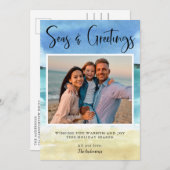 熱帯ビーチ沿岸フォトクリスマスカード シーズンカード (正面/裏面)