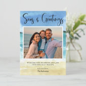 熱帯ビーチ沿岸フォトクリスマスカード シーズンカード (スタンド正面)