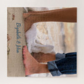 熱帯ビーチ波カップル ジグソーパズル (横)