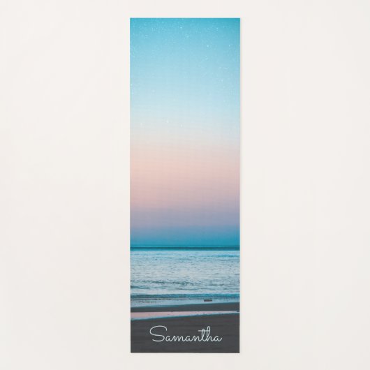 熱帯ビーチ波モダンパーソナライズされた ヨガマット (正面)