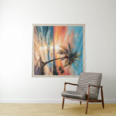 熱帯ビーチ海とパームツリースクエア タペストリー (インサイチュ(横))