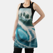 熱帯ビーチ海ウェーブクレッシェンドパームツリーズ エプロン (インサイチュ)